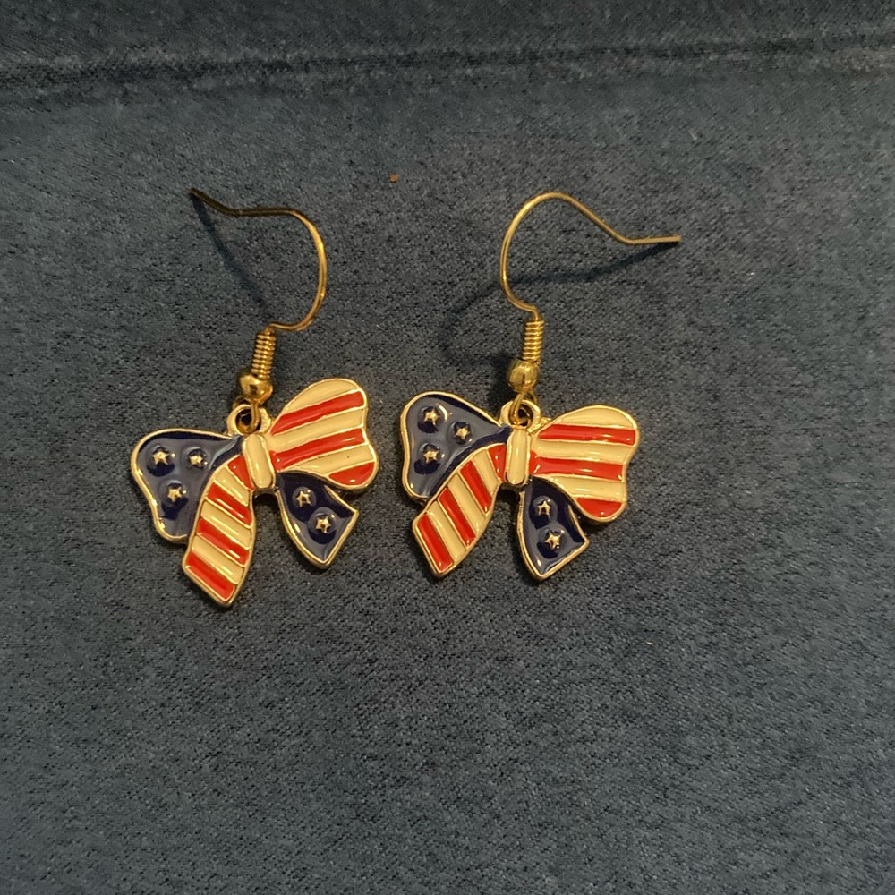 Patriotic Bow Earrings